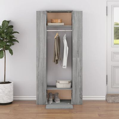 vidaXL Hallway Cabinets 2 pcs Grey Sonoma Engineered Wood