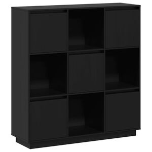 vidaXL Highboard | Black | Solid Pine Wood | 110.5 x 35 x 117 cm | Highboard