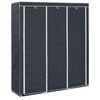 vidaXL Wardrobe with Compartments and Rods Black 150x45x175 cm Fabric