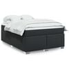 vidaXL Box Spring Bed with Mattress Black Queen Faux Leather
