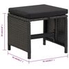 vidaXL 5 Piece Outdoor Dining Set with Cushions Poly Rattan Black