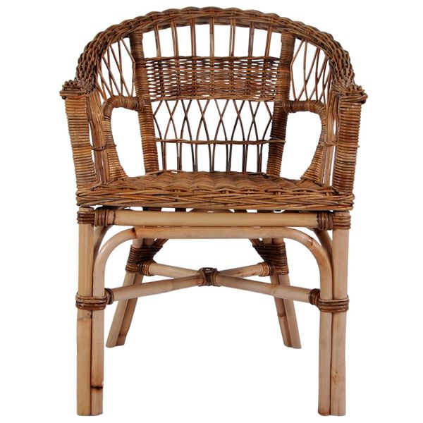 vidaXL Outdoor Chair Natural Rattan Brown