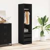 vidaXL Wardrobe with Drawers Black 50x50x200 cm Engineered Wood