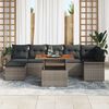 vidaXL Garden Sofa Set with Storage 8 pcs Grey Poly rattan