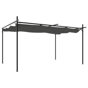 vidaXL Pergola with Retractable Roof Anthracite 395x292x230 cm