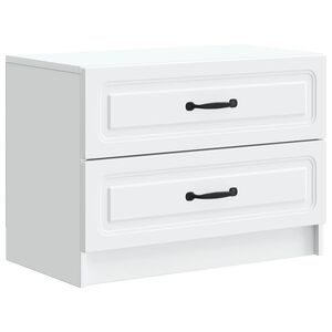 vidaXL Bedside Cabinet White 62 x 34.5 x 44.5 cm Engineered Wood