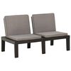 vidaXL 6 Piece Garden Lounge Set with Cushions Plastic Grey