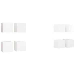 vidaXL Wall Mounted TV Cabinets 8 pcs High Gloss White 30.5x30x30 cm