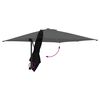 vidaXL Garden Parasol Black 248.5 x 247.5 x 160 cm Polyester and Steel