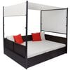 vidaXL Garden Bed with Canopy Brown 190x130 cm Poly Rattan