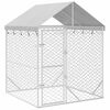 vidaXL Outdoor Dog Kennel with Roof Silver 2x2x2.5 m Galvanised Steel