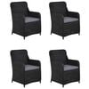 vidaXL 5 Piece Garden Dining Set Black
