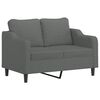vidaXL 2-Seater Sofa with Throw Pillows Dark Grey 120 cm Fabric