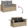 vidaXL 5 Piece Garden Sofa Set with Cushions Mix Beige Poly Rattan