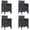 vidaXL Garden Chair 4 pcs Anthracite Polypropylene