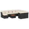 vidaXL 11 Piece Garden Sofa Set with Cushions Black Poly Rattan