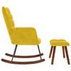 vidaXL Rocking Chair with Stool Yellow Velvet