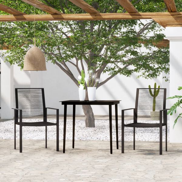vidaXL 3 Piece Garden Dining Set Black