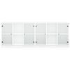 vidaXL Bookcase with Doors White 204x37x75 cm Engineered Wood
