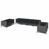 vidaXL 8 Piece Garden Lounge Set with Cushions Poly Rattan Dark Grey