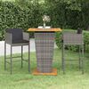 vidaXL 3 Piece Garden Bar Set with Cushions Poly Rattan Grey