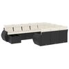 vidaXL 11 Piece Garden Sofa Set with Cushions Black Poly Rattan