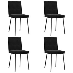 vidaXL Dining Chairs 4 pcs Black Velvet