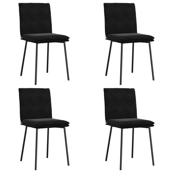 vidaXL Dining Chairs 4 pcs Black Velvet