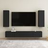 vidaXL TV Cabinets 2 pcs Black 30.5x30x90 cm Engineered Wood