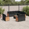 vidaXL 12 Piece Garden Sofa Set with Cushions Black Poly Rattan