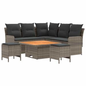 vidaXL Furniture Sets 6 pcs Grey and Dark Grey PE Rattan