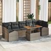 vidaXL Garden Sofa Set with Storage 8 pcs Grey Poly rattan