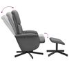 vidaXL Massage Recliner Chair with Footstool Dark Grey Fabric
