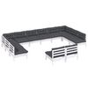 vidaXL 12 Piece Garden Lounge Set with Cushions White Solid Pinewood
