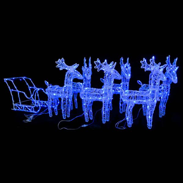 vidaXL Reindeers & Sleigh Christmas Decoration 320 LEDs Acrylic
