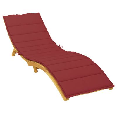 vidaXL Sun Lounger Cushion Wine Red 200x50x3cm Oxford Fabric