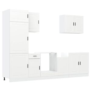 vidaXL 7 Piece Kitchen Cabinet Set Porto White Engineered Wood