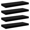 vidaXL Floating Wall Shelves 4 pcs High Gloss Black 60x23.5x3.8 cm MDF