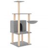vidaXL Cat Tree with Sisal Scratching Posts Light Grey 132 cm