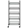 vidaXL 5-Tier Kitchen Trolley Grey 46x26x105 cm Iron