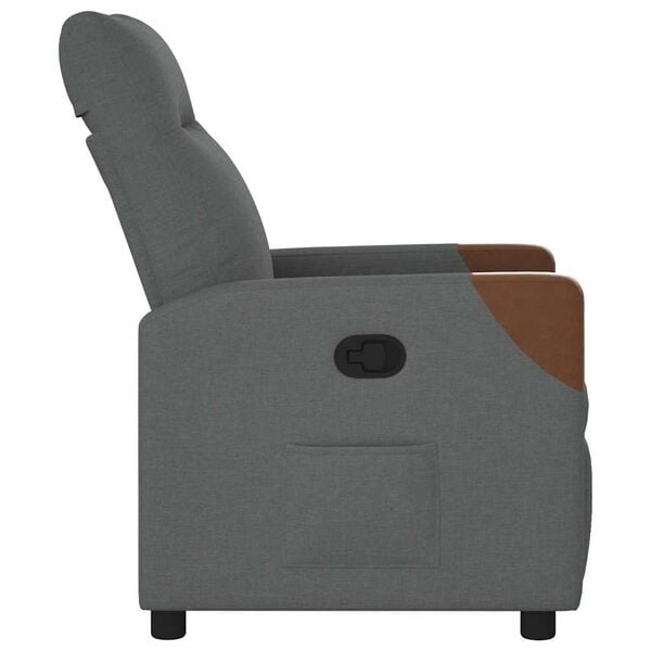 vidaXL Recliner Chair Dark Grey Fabric