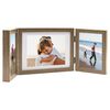 vidaXL Trifold Photo Frame Collage Light Brown 22x15 cm+2x