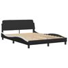 vidaXL Bed Frame without Mattress "Zadar" Black and White 137x190 cm Fabric