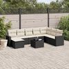 vidaXL 9 Piece Garden Sofa Set with Cushions Black Poly Rattan