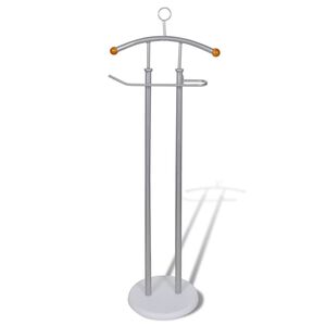 vidaXL Valet Stand | Silver grey | Heavy duty iron frame | 43x28x113 cm