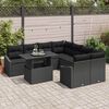 vidaXL Garden Sofa Set with Cushion 9 pcs Black Poly Rattan