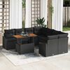vidaXL Garden Sofa Set with Storage 9 pcs Black Poly rattan