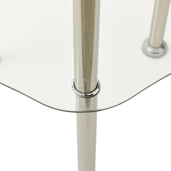 vidaXL 2-Tier Side Table Transparent 38x38x50 cm Tempered Glass