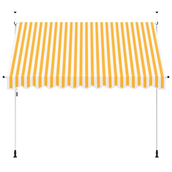 vidaXL Manual Retractable Awning 300 cm Orange and White Stripes