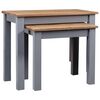 vidaXL Nesting Table | Set of 2 | Grey and natural | Solid pine wood | Small
